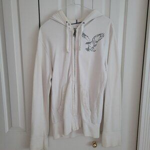 Men's American Eagle Outfitters White Hoodie (Size: Small)